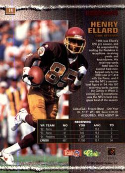 1995 Pro Line #14 Henry Ellard Back