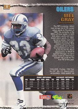 1995 Pro Line #22 Mel Gray Back