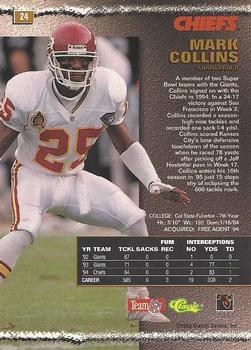 1995 Pro Line #24 Mark Collins Back