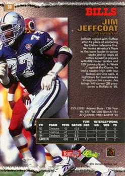 1995 Pro Line #30 Jim Jeffcoat Back