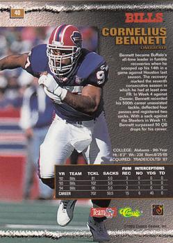 1995 Pro Line #40 Cornelius Bennett Back