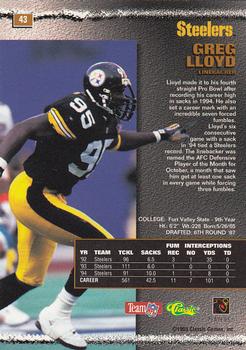 1995 Pro Line #43 Greg Lloyd Back