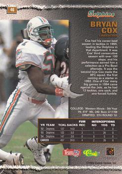 1995 Pro Line #46 Bryan Cox Back