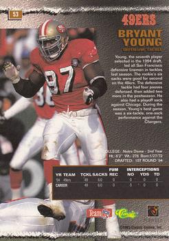 1995 Pro Line #53 Bryant Young Back