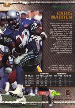 1995 Pro Line #54 Chris Warren Back