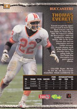1995 Pro Line #56 Thomas Everett Back