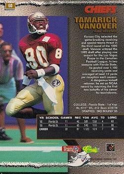 1995 Pro Line #60 Tamarick Vanover Back