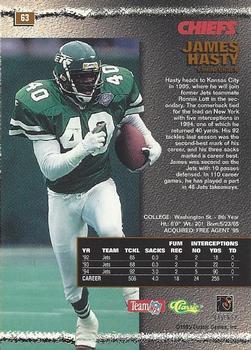 1995 Pro Line #63 James Hasty Back
