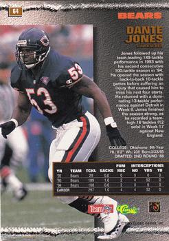 1995 Pro Line #64 Dante Jones Back