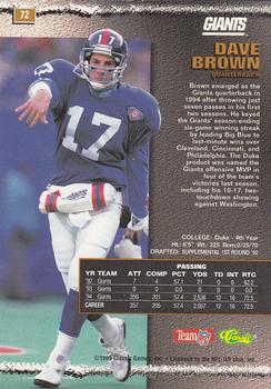 1995 Pro Line #72 Dave Brown Back