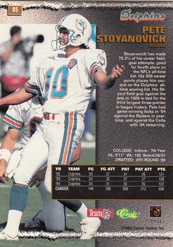 1995 Pro Line #95 Pete Stoyanovich Back