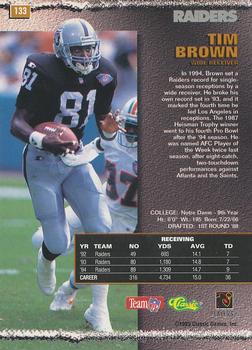 1995 Pro Line #133 Tim Brown Back