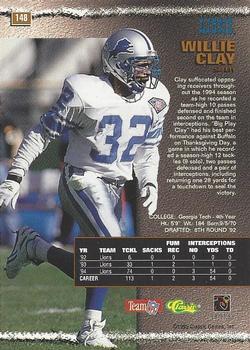 1995 Pro Line #148 Willie Clay Back