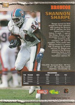 1995 Pro Line #150 Shannon Sharpe Back