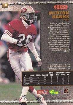 1995 Pro Line #164 Merton Hanks Back