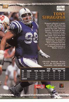1995 Pro Line #170 Tony Siragusa Back