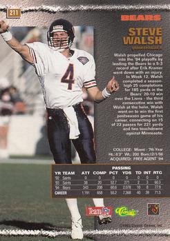 1995 Pro Line #211 Steve Walsh Back