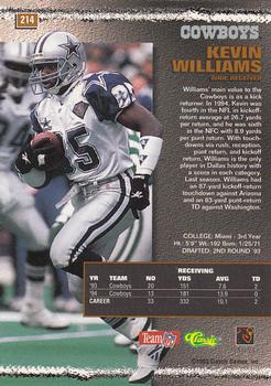 1995 Pro Line #214 Kevin Williams Back
