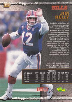 1995 Pro Line #215 Jim Kelly Back
