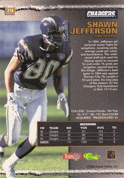 1995 Pro Line #218 Shawn Jefferson Back