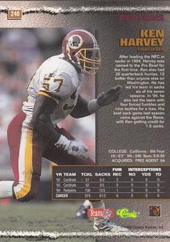 1995 Pro Line #240 Ken Harvey Back