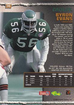 1995 Pro Line #245 Byron Evans Back