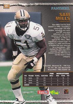 1995 Pro Line #251 Sam Mills Back