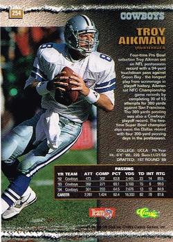 1995 Pro Line #254 Troy Aikman Back