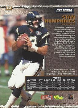 1995 Pro Line #259 Stan Humphries Back
