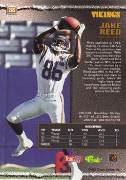 1995 Pro Line #265 Jake Reed Back