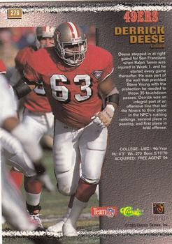 1995 Pro Line #276 Derrick Deese Back