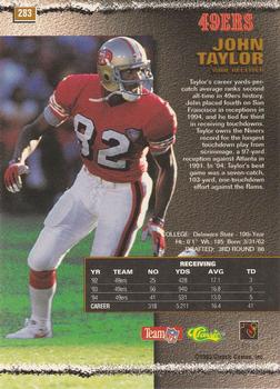1995 Pro Line #283 John Taylor Back