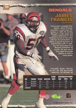 1995 Pro Line #299 James Francis Back