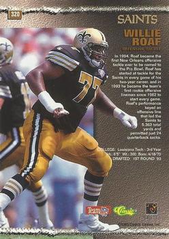 1995 Pro Line #320 Willie Roaf Back