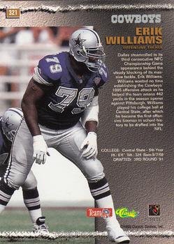 1995 Pro Line #321 Erik Williams Back