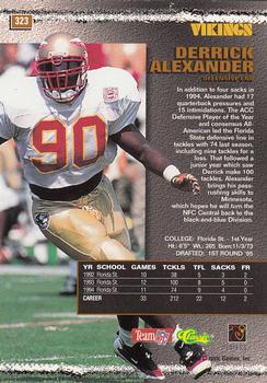 1995 Pro Line #323 Derrick Alexander Back