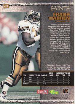 1995 Pro Line #324 Frank Warren Back