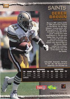 1995 Pro Line #330 Derek Brown Back
