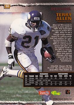 1995 Pro Line #353 Terry Allen Back