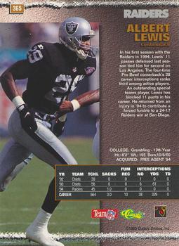 1995 Pro Line #365 Albert Lewis Back