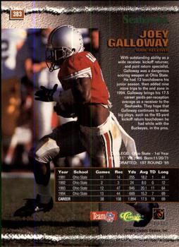 1995 Pro Line #383 Joey Galloway Back