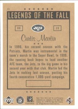 1999 Upper Deck Retro - Legends of the Fall #L3 Curtis Martin Back
