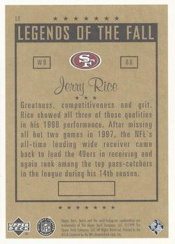 1999 Upper Deck Retro - Legends of the Fall #L8 Jerry Rice Back