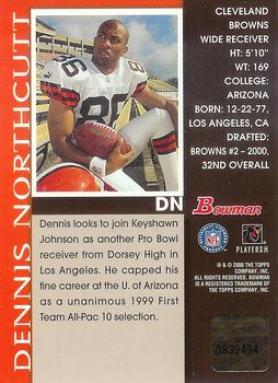 2000 Bowman - Autographs #DN Dennis Northcutt Back