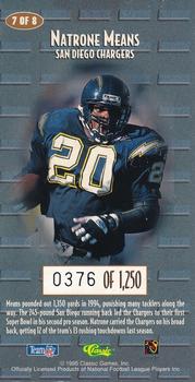 1995 Pro Line - Bonus Card Jumbos #7 Natrone Means Back