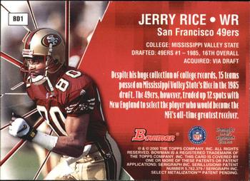 2000 Bowman - Breakthrough Discoveries #BD1 Jerry Rice Back