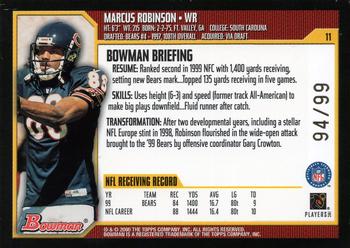 2000 Bowman - Gold #11 Marcus Robinson Back