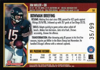 2000 Bowman - Gold #59 Jim Miller Back