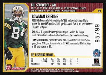 2000 Bowman - Gold #69 Bill Schroeder Back