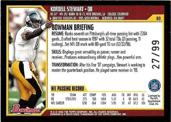 2000 Bowman - Gold #80 Kordell Stewart Back